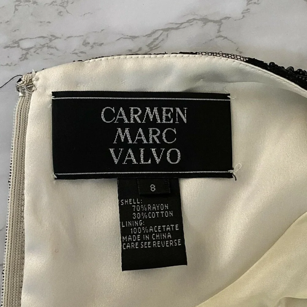 Carmen Marc Valvo Beaded Embroidered Lace Top - Picture 5 of 5